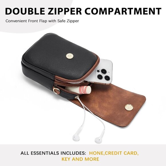 Small Crossbody Bags for Women Cell Phone Purse Leather Wallet Handbags with Car - Picture 4 of 6